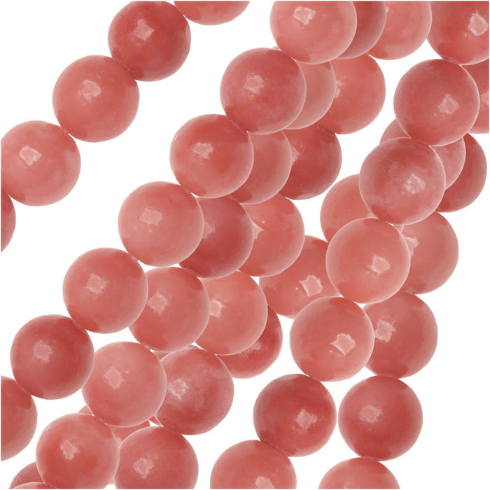 Gemstone Beads, Candy Jade, Round 8mm, Pink (15.5 Inch Strand)