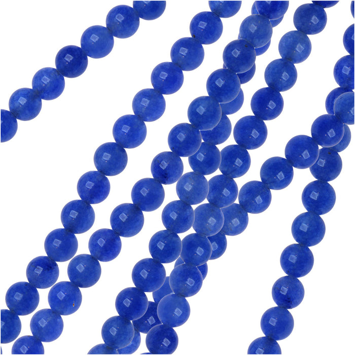 Gemstone Beads, Candy Jade, Round 4mm, Blue (15.5 Inch Strand)