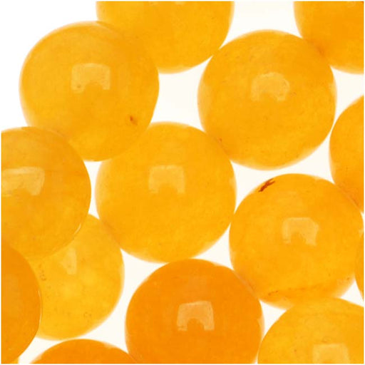 Gemstone Beads, Jade, Round 8mm, Yellow Honey (14.5 Inch Strand)