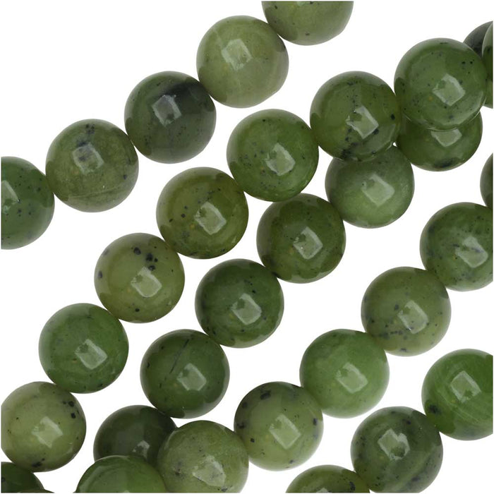 Green Mix Dyed Jade Round Bead Strand