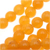 Gemstone Beads, Candy Jade, Round 4mm, Tangerine Orange (15.5 Inch Strand)