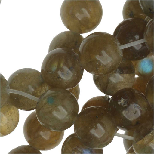 Gemstone Beads, Labradorite, Round 6mm, Green/Gray Tone (15.5 Inch Strand)