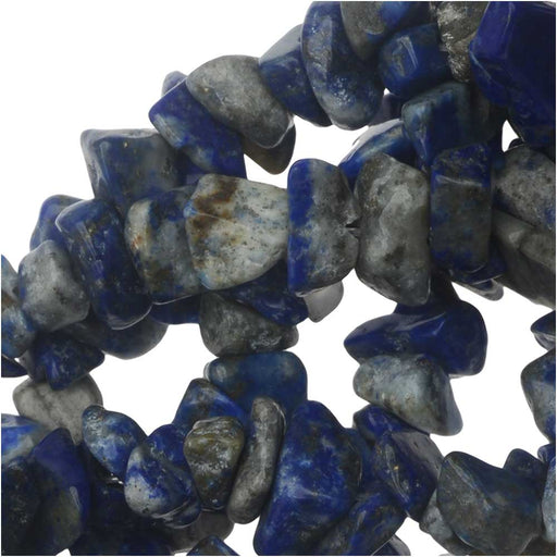 Gemstone Beads, Lapis Lazuli, Smooth Chip 6-12mm, 33-36 Inch Strand, Blue