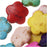 Gemstone Beads, Dyed Magnesite, Puff Flower 15mm, Multi-Colored (15.5 Inch Strand)