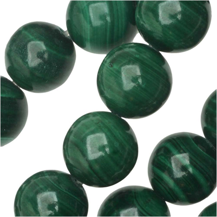 Dakota Stones Gemstone Beads, Green Malachite, Round 8mm (8 Inch Strand)