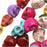 Gemstone Beads, Dyed Magnesite, Square Carved Skull 13x10mm, Multi-Colored (15.5 Inch Strand)