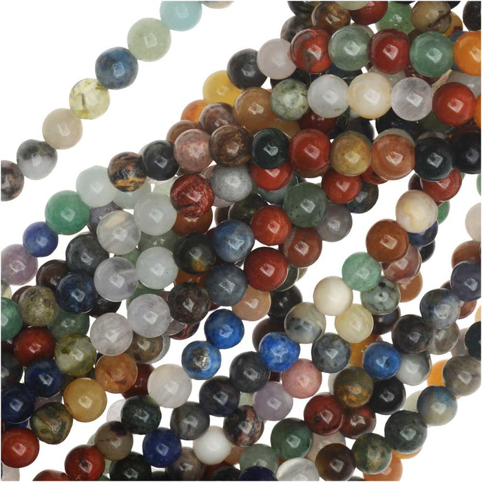 Dakota Stones Gemstone Beads, Mixed Stones, Round 4mm (16 Inch Strand)