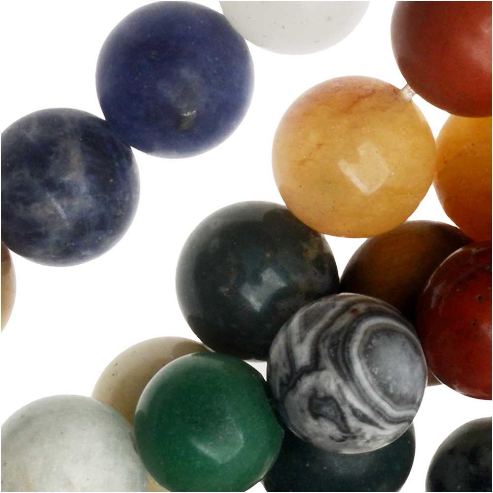 Dakota Stones Gemstone Beads, Mixed Stones, Matte Round 8mm (15.75 Inch Strand)