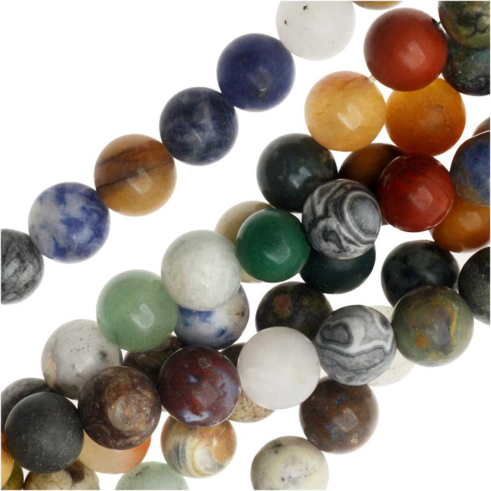 Dakota Stones Gemstone Beads, Mixed Stones, Matte Round 8mm (15.75 Inch Strand)