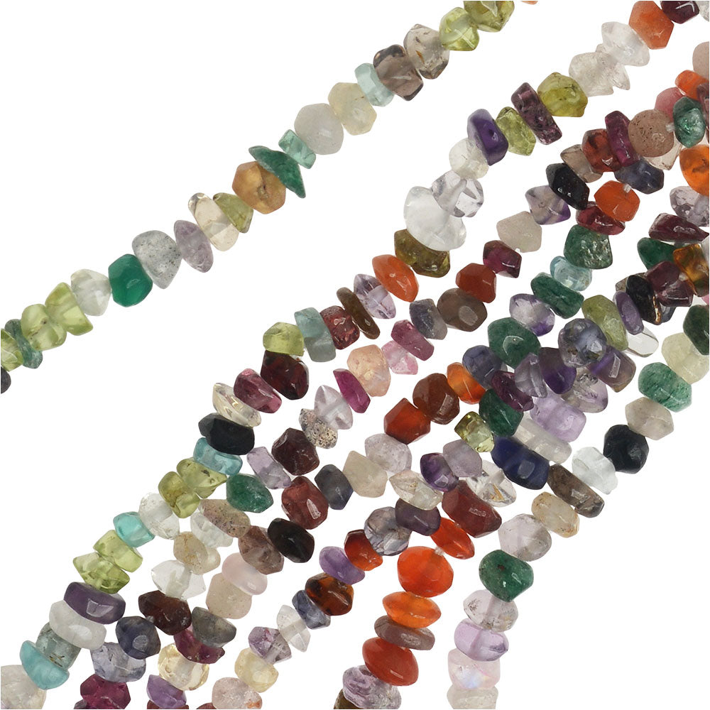 100 Mixed Faceted Large Hole Gemstone Beads in Rounds and Rondelles