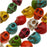 Gemstone Beads, Dyed Magnesite, Carved Skull 12x10mm, Bright Color Mix (20 Pieces)