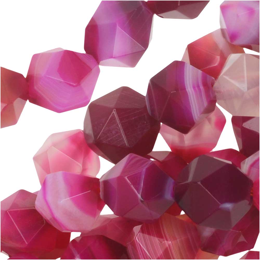 Quartz Pink Hexagon Beads