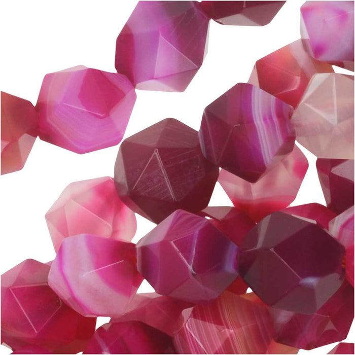 Dakota Stones Gemstone Beads, Dyed Pink Sardonyx, Star Cut Faceted Round 8mm (15 Inch Strand)