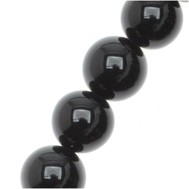 Gemstone Beads, Onyx, Round 8mm, Jet Black (15 Inch Strand)