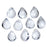 Gemstone Beads, Crystal Quartz, Faceted Teardrop Briolette, Clear (10 Pieces)