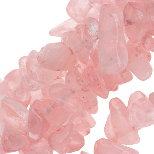 Gemstone Beads, Rose Quartz, Smooth Chip 6-12mm, Pink (33 Inch Strand)