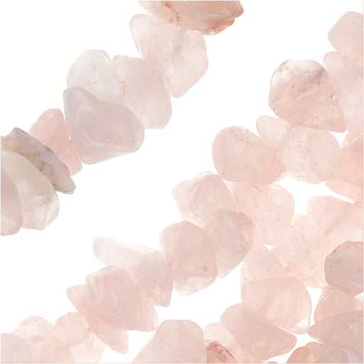 Gemstone Beads, Rose Quartz, Chip Nugget 6-12mm, Pink (34 Inch Strand)