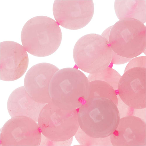 Gemstone Beads, Rose Quartz, Round 10mm, Pink (7.5 Inch Strand)