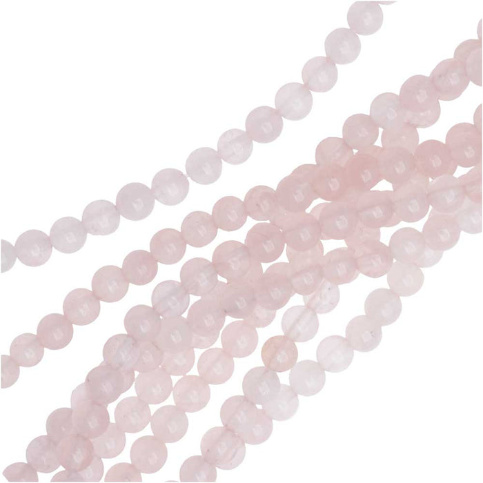 Dakota Stones Gemstone Beads, Rose Quartz, Round 4mm (8 Inch Strand)