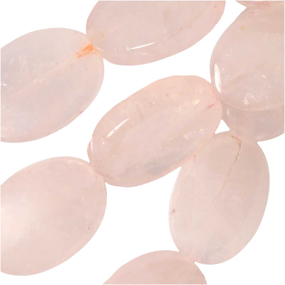 Dakota Stones Gemstone Beads, Rose Quartz, Oval 10x14mm (8 Inch Strand)