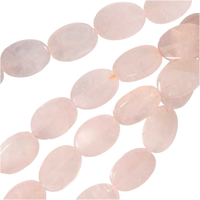 Dakota Stones Gemstone Beads, Rose Quartz, Oval 10x14mm (8 Inch Strand)