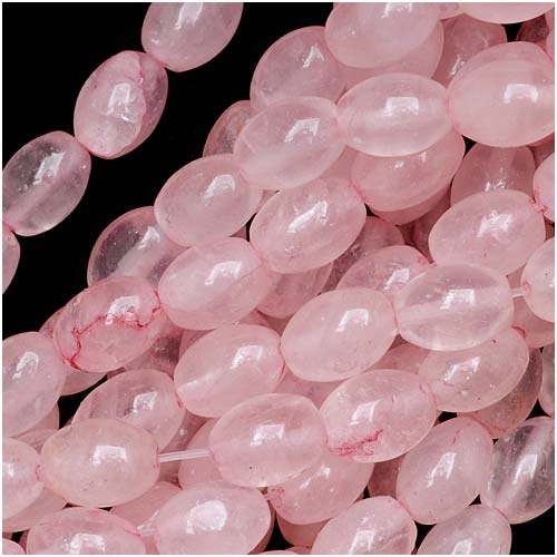 Gemstone Beads, Dyed Quartz, Oval 8x6mm, Rose Pink (15 Inch Strand)