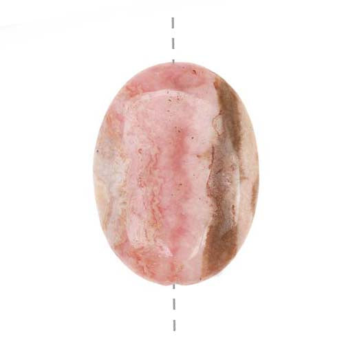 Medium Pink Rhodochrosite Oval Pendant Bead 22 x 30mm (1 pcs)