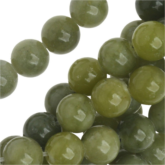 Gemstone Beads, Serpentine, Round 6mm, Green (15 Inch Strand)