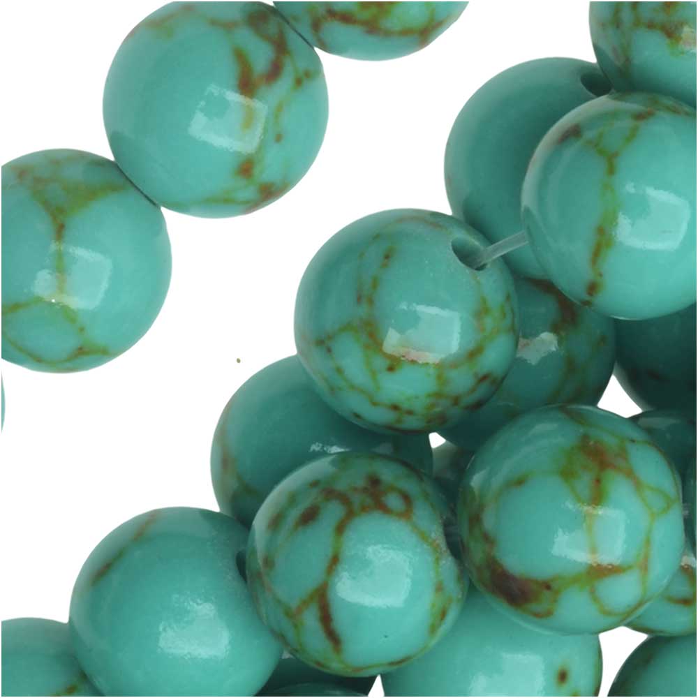 Gemstone Beads, Turquoise Magnesite, Round 8mm (15.5 Inch Strand)