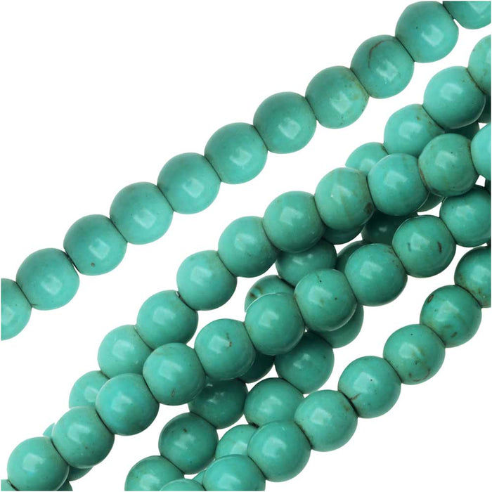 Gemstone Beads, Turquoise Magnesite, Round 6mm (14.5 Inch Strand)