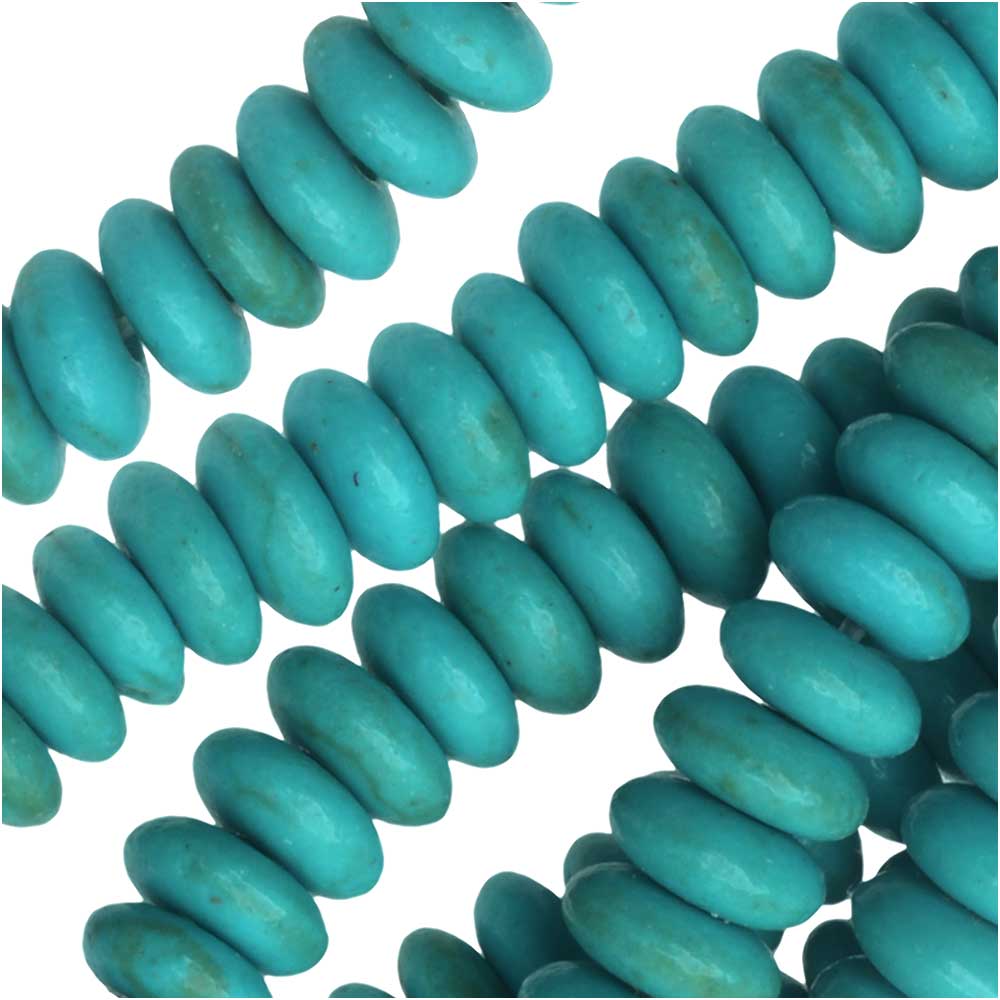 Gemstone Beads, Turquoise Magnesite, Rondelle 6x2.5mm (15.25 Inch Strand)