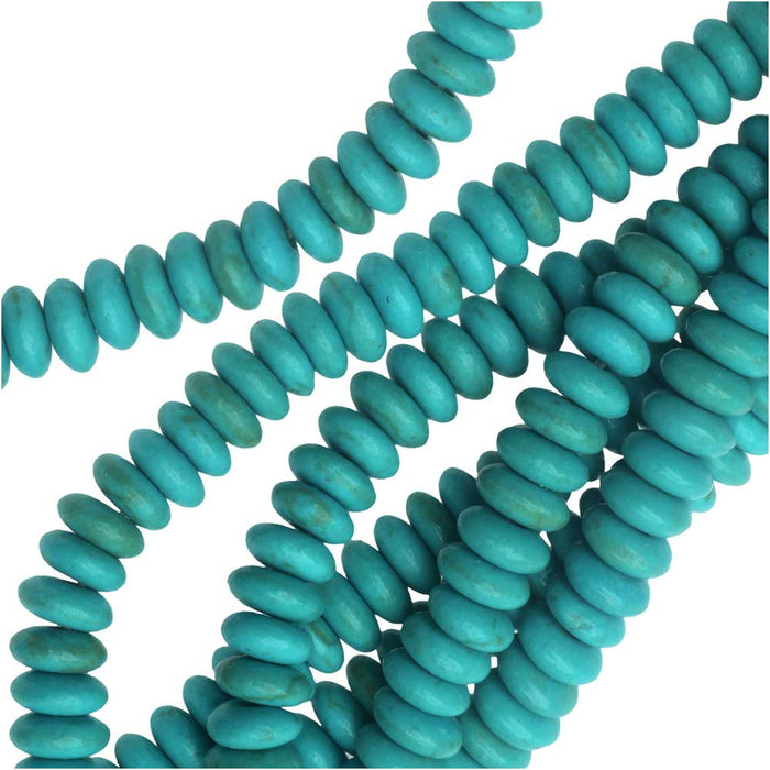 Gemstone Beads, Turquoise Magnesite, Rondelle 6x2.5mm (15.25 Inch Strand)