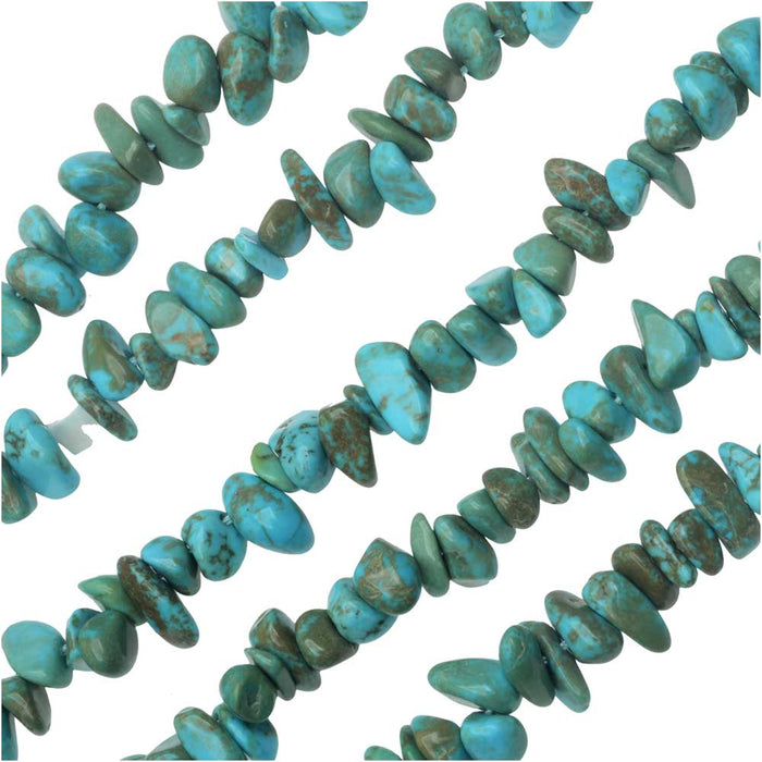 Gemstone Beads, Turquoise Magnesite, Chips 3-6mm (15.5 Inch Strand)