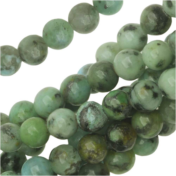 Dakota Stones Gemstone Beads, African Turquoise, Round 4mm (8 Inch Strand)