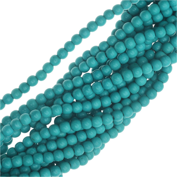 Gemstone Beads, Turquoise, Round 4mm, Blue (15 Inch Strand)