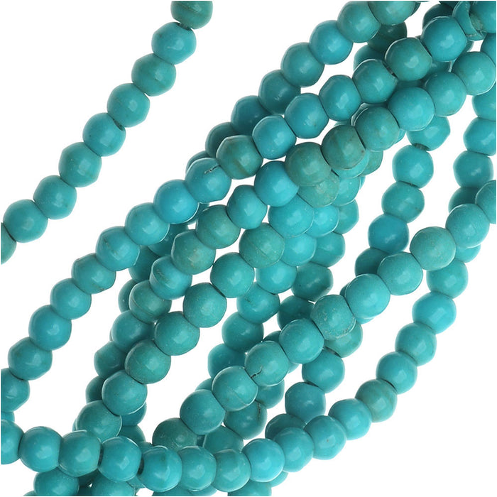 Gemstone Beads, Turquoise, Round 3mm (15.5 Inch Strand)