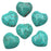 Gemstone Beads, Turquoise, Heart Shaped Focal 18mm, Stabilized Blue (6 Pieces)