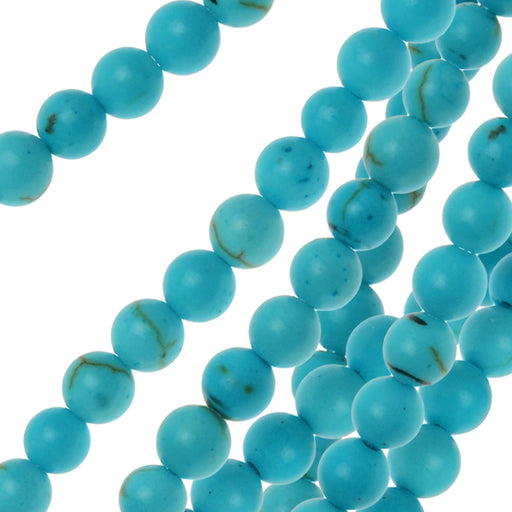 Gemstone Beads, Chalk Turquoise, Round 3.5mm, Light Blue (15.5 Inch Strand)