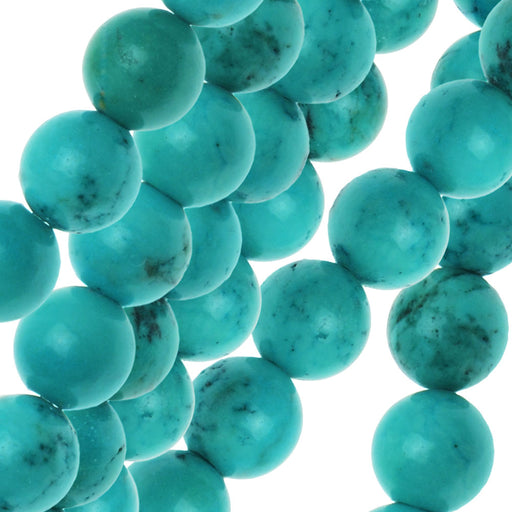 Gemstone Beads, Turquoise Magnesite, Round 6mm, Teal Green (15.5 Inch Strand)