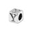 Alphabet Bead, Cube Letter "Y" 5.6mm, Sterling Silver (1 Piece)