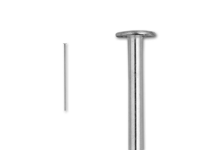 Head Pins, 1.5 Inches Long and 20 Gauge Thick, Sterling Silver (10 Pieces)