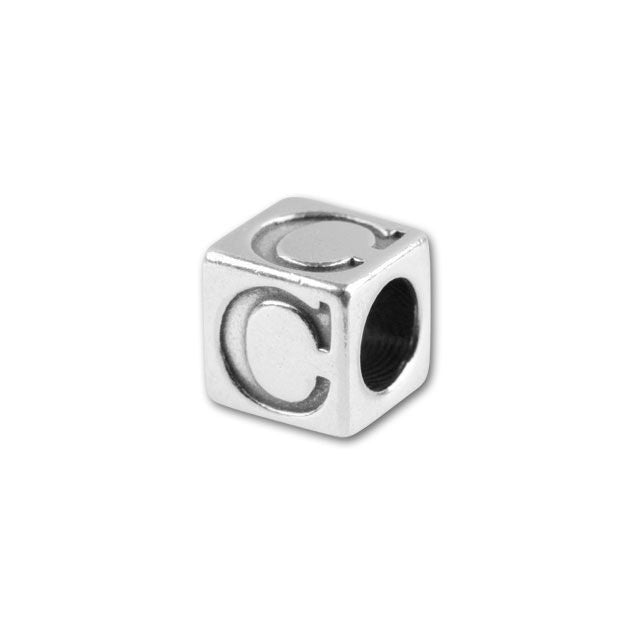 Alphabet Bead, Rounded Cube Letter I 4.5mm, Sterling Silver (1 Piece) —  Beadaholique