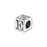 Alphabet Bead, Cube Letter "E" 4.5mm, Sterling Silver (1 Piece)