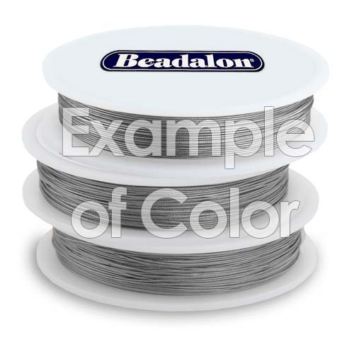 7 Strand Stainless Steel Bead Stringing Wire, .015 in (0.38 mm), Bright, 30  ft (9.2 m)