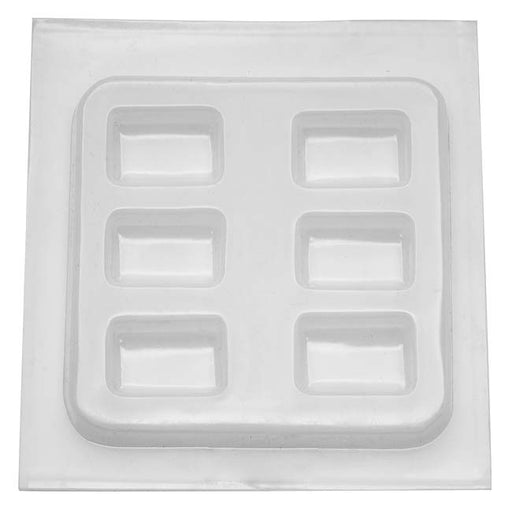 Resin Epoxy Mold For Jewelry Casting - 6 Rectangles 1 x 1 1/2 Inch