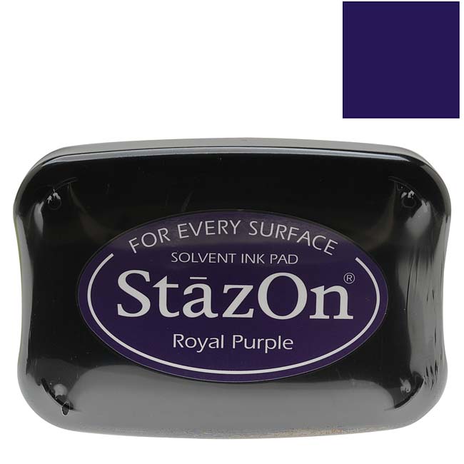 Tsukineko StazOn Ink Pad For Stamps - Royal Purple Color,  1 Ink Pad
