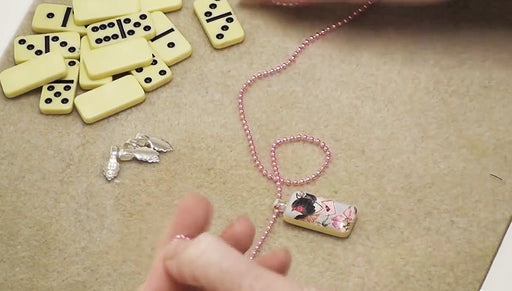 How to Make a Domino Tile Pendant using Epoxy Stickers