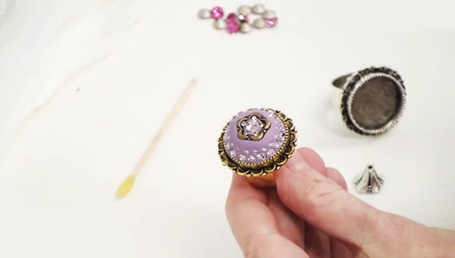 How to Make a 'Tuffet' Ring using Crystal Clay, Chatons, and a Bezel Ring