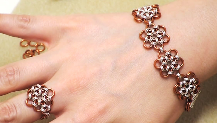 How to Make a Japanese 12-in-2 Chain Maille Bracelet and Ring ...