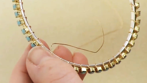 How to Wire Wrap Rhinestone Cup Chain onto a Bangle Bracelet